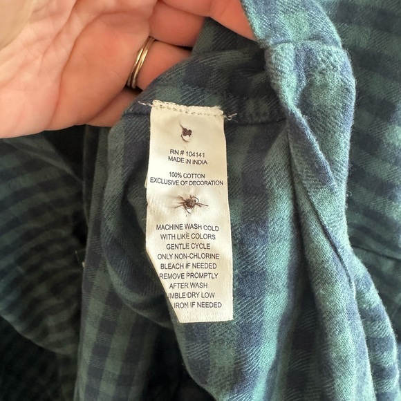 NWT! Women’s Alpine Design navy/green plaid button down flannel shirt, XL - Picture 4 of 4